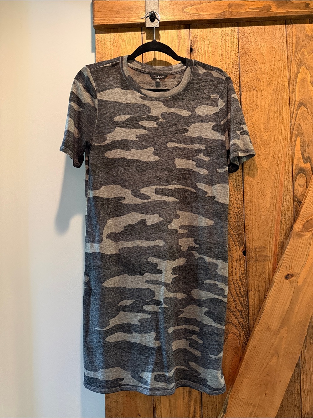 Lucky Brand Women’s T-shirt Dress Camo Print